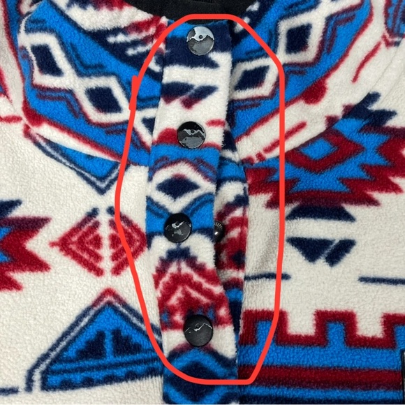 Kavu Cavanaugh Aztec 1/4 Snap Fleece Outdoor Activewear Cozy Walking Pullover L - Picture 14 of 14